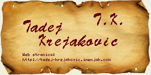 Tadej Krejaković vizit kartica